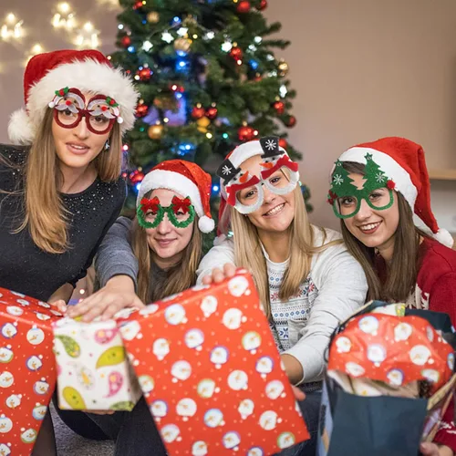 Vista 7 de Juego de 12 diademas y sombreros de Navidad para fiestas, decoración navideña para fiestas de temporada navideña y accesorios para cabina de fotos