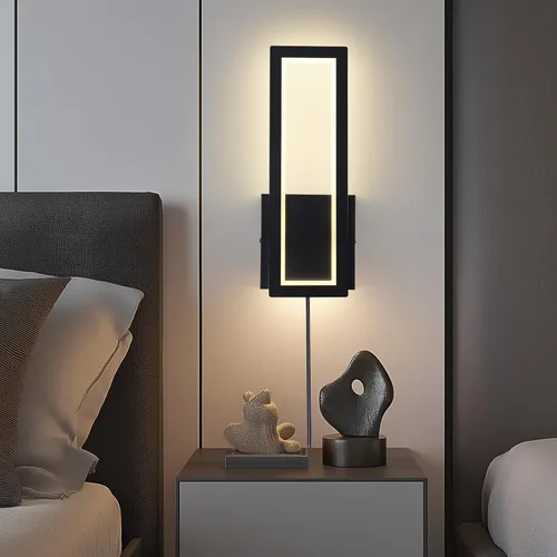 Vista 2 de Juego de 2 apliques de pared enchufables para interiores, lámpara de pared cálida de 3000 K, decoración para dormitorio, sala de estar, baño