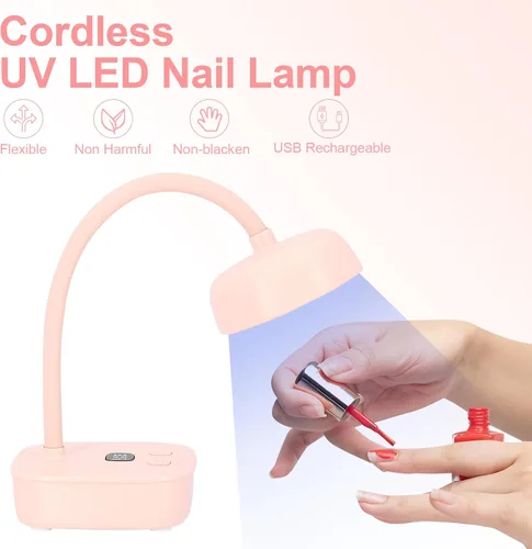 Vista 3 de Lámpara de uñas LED UV, lámpara de uñas de curación flash con sensor automático y 2 temporizadores, luz UV de cuello de cisne para gel de extensión