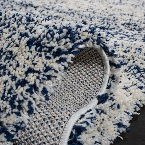 Vista 5 de SAFAVIEH Hudson Shag Collection - Alfombra decorativa de 2 x 3 pies, color marfil y azul marino, no desprende pelusa y de fácil cuidado, 2 pulgadas