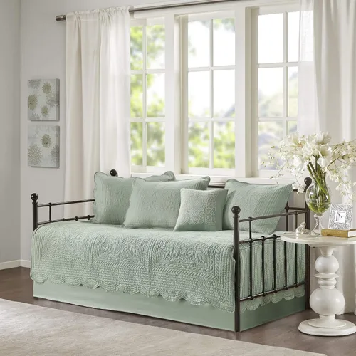 Vista 14 de Madison Park Coastal Damask - Juego de funda acolchada para sofá cama, 6 piezas, 39 x 75 pulgadas