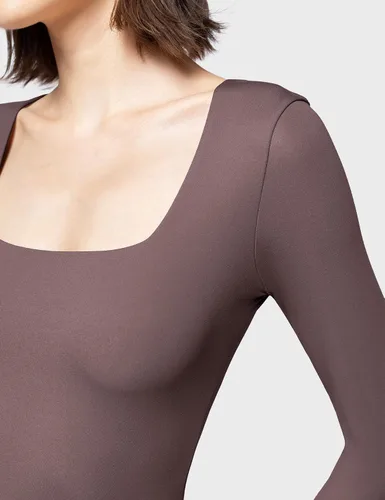 Vista 38 de PUMIEY Body sexy de manga larga con cuello cuadrado para mujer, colección Smoke Cloud