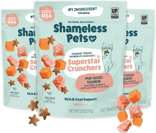 Vista 11 de Shameless Pets Golosinas para gatos con Catnip y pollo para la salud digestiva, crujientes