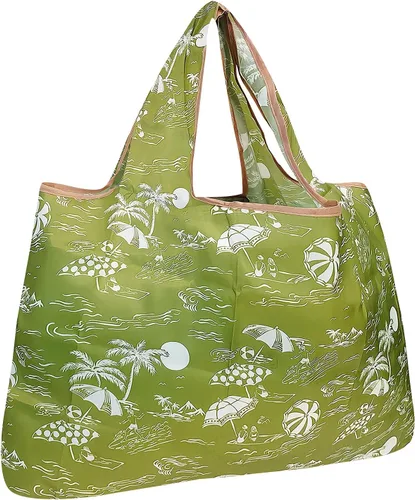Vista 32 de allydrew Large Foldable Tote Nylon Reusable Grocery Bags