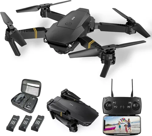 Vista 8 de Drones con cámara para adultos 4K 1080P, mini dron con cámara plegable para adultos, retención de altitud, despegue y tierra con una tecla, giro 3D
