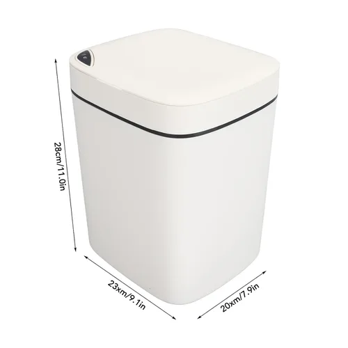 Vista 2 de Bote de basura automático de 12 L, sensor de movimiento sin contacto, cubo de basura inteligente con tapa para dormitorio, baño, cocina, oficina