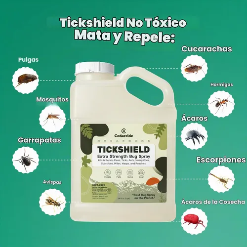 Vista 4 de Cedarcide Protector de garrapatas extra fuerte Spray repelente de mosquitos y aceite de cedro Deep Woods para personas, mascotas e interiores