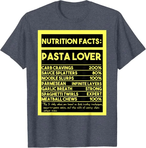 Vista 76 de Pasta Lover Nutrition Facts: The Ultimate Carb Connoisseur's T-Shirt Negro