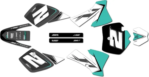 Vista 5 de Graphics Kit for KTM 50SX Mini SX50 (2002-2008) Razor Series Cyan 9 Mil - Easy Go - Dirt Pit Bike Motorcycle Stickers, Dirtbike Racing Automotive