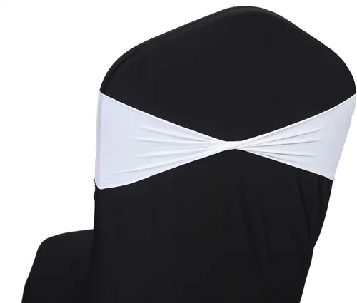 Vista 33 de MDS Paquete de 100 bandas de elastano para silla, bandas lisas sin hebilla, reutilizables, elásticas, para decoración de bodas, recepciones, Azul