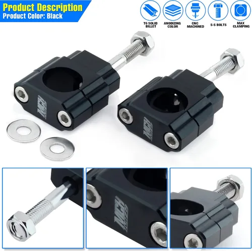 Vista 5 de 1 1/8" Elevadores de manillar para motocicleta y bicicleta de cross, abrazaderas de 28 mm para montar en manillar para bicicleta de cross de 110 cc
