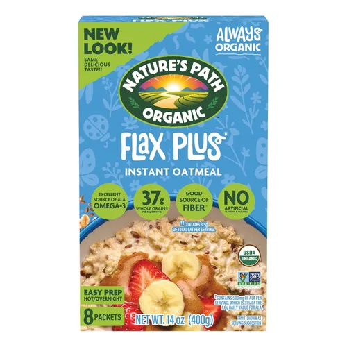 Vista 7 de Nature's Path Avena Instantánea Orgánica de Manzana y Canela, 14 oz (Paquete de 6), Sin OGM