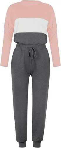 Vista 3 de Fixmatti - Conjunto deportivo de 2 piezas para mujer de estilo informal, pantalón largo