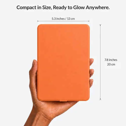 Vista 2 de Espejo de maquillaje de viaje con luces, espejo de tocador iluminado, 9 pulgadas, naranja cósmico