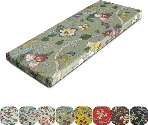 Vista 21 de Cojín de banco de tamaño personalizado, 30 colores, cojín de asiento de ventana panorámica, espuma gruesa de tapicería de 1.18 pulgadas, 1.97