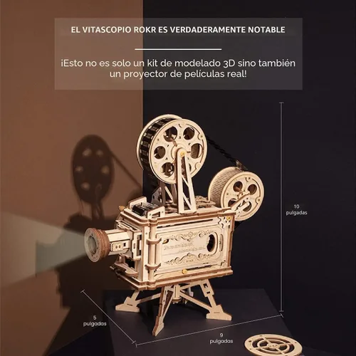 Vista 4 de ROKR Rompecabezas de Madera 3D Vitascope para Adultos - Kits de Construcción de Modelos Construcción Mecánica para Adultos para Construir