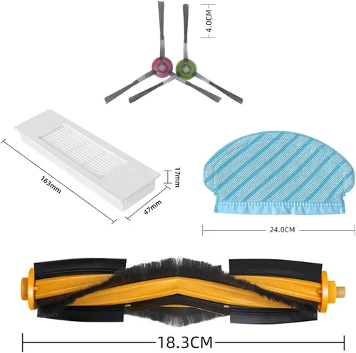 Vista 7 de Kit de accesorios para Yeedi Vac 2 Pro Station Robot Partes de Repuesto Partes de Aspiradora, 1 Cepillo Principal 3 Par de Cepillos Laterales 4