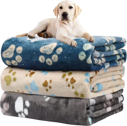 Vista 13 de Rezutan 1 paquete de 3 mantas para perros grandes, 41x31 pulgadas para mantas suaves y mullidas para mascotas y gatos de tamaño mediano, reversibles