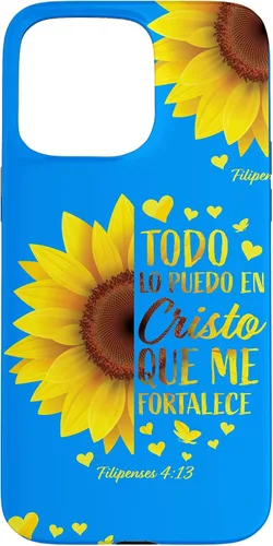 Vista 31 de Cristiano Español Regalo Mujeres Religioso Versículo de la Biblia Girasol Funda para iPhone 17