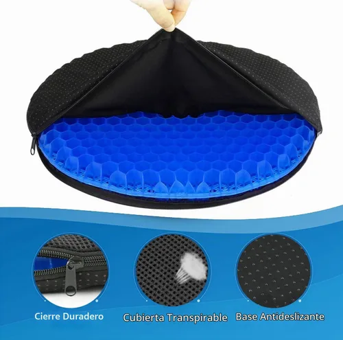 Vista 4 de Cojín de asiento de gel, cojín de gel en forma de dona para dolor de cadera