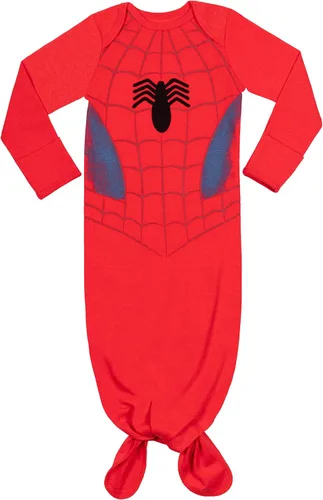 Vista 3 de Marvel Avengers Spider-Man Captain America - Vestido de dormir y sombrero para bebé recién nacido a bebé