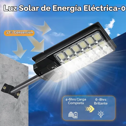 Vista 2 de Luz solar de calle de 540 LED para exteriores, impermeable, luces solares del atardecer al amanecer, luces de inundación al aire libre, sensor