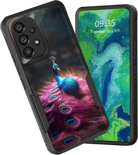 Vista 58 de Funda protectora para Galaxy A13 5G, doble capa híbrida resistente a prueba de golpes, policarbonato duro, silicona suave, TPU, funda protectora