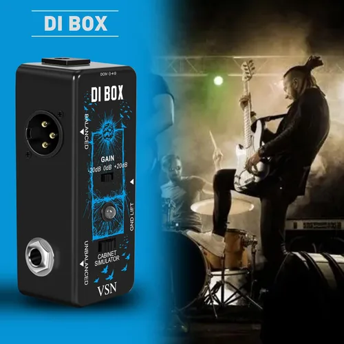 Vista 2 de VSN Caja pasiva de alto rendimiento DI Unidad de zumbido Eliminador de zumbido 1/4 instrumento Caja directa a equilibrado y desequilibrado XLR Mini