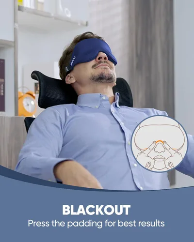 Vista 4 de Máscara de ojos para dormir para hombres y mujeres, paquete de 2 antifaz contorneada 3D para dormir y vendar los ojos, máscara de sueño nocturna