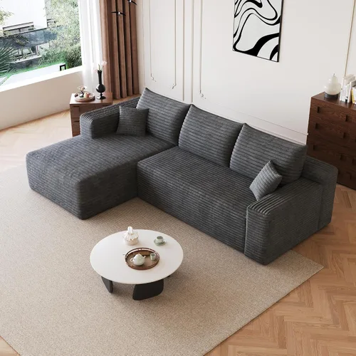 Vista 50 de AUGOP Sofá modular moderno de 96 pulgadas para sala de estar, sofá modular con sofás en forma de L, sofá tapizado sin hueso, sofá seccional con Negro
