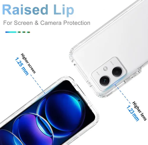 Vista 2 de Funda para Redmi Note 12 5G, Poco X5 5G 22111317PG con protector de pantalla de vidrio templado, protección de cuerpo completo transparente 360 duro