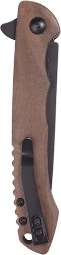 Vista 4 de Cuchillo de caballero con mango de madera, cuchillo de bolsillo abatible, rodamiento de bolas, cuchillo plegable, cuchillos EDC para hombres