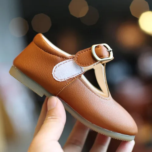 Vista 5 de Zapatos de vestir de cuero Mary Janes con correa en T para niñas pequeñas