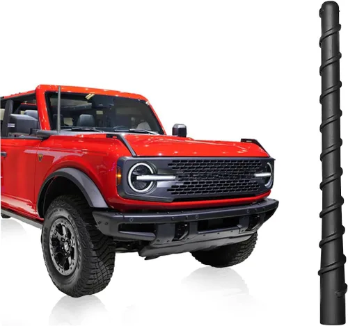 Vista 9 de Antena universal de repuesto para automóvil de 2.5 pulgadas, color negro, recepción optimizada de FM/AM, mini antena corta de aluminio para vehículo