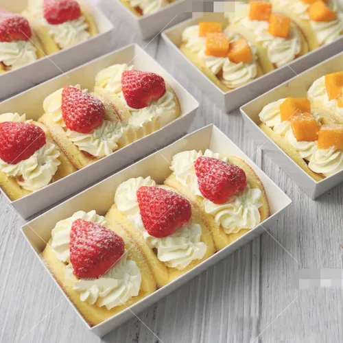 Vista 2 de XIAOHONG Paquete de 50 cajas de papel para charcutería con tapas transparentes, contenedores de alimentos desechables blancos de 7.5'', cajas