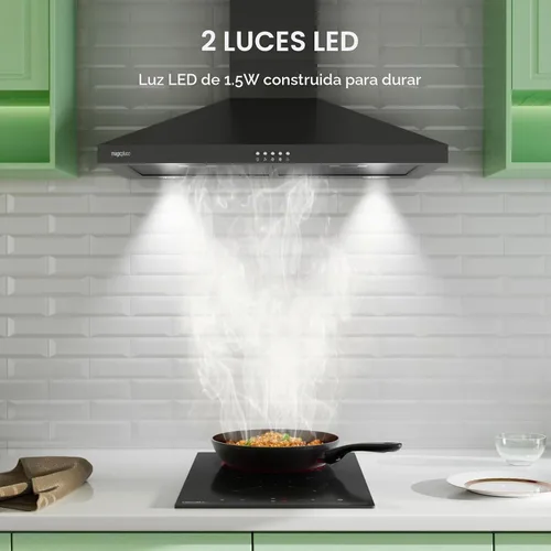 Vista 7 de magicplux Campana extractora de montaje en pared de 30 pulgadas, campana de cocina de 380 CFM con conducto convertible con y sin conductos Negro