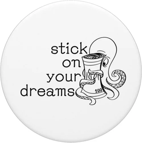 Vista 3 de Se adhieren a sus sueños - el pulpo se aferra firmemente al dinero PopSockets intercambiable PopGrip
