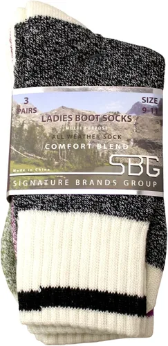 Vista 4 de 3 pares de calcetines para botas de mujer para todo tipo de clima, mezcla de calcetines