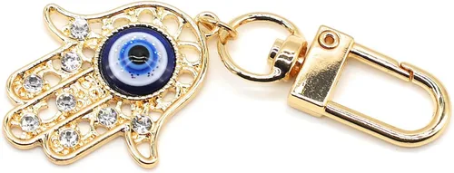 Vista 2 de Llavero de mal de ojo para llavero de automóvil, bolso y monedero para mujeres y hombres, protección de amuleto de buena suerte