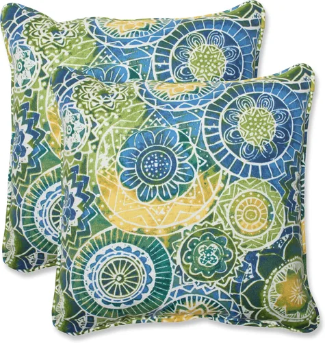 Vista 16 de Pillow Perfect Almohada decorativa floral para interiores y exteriores, relleno de felpa, resistente a la intemperie y a la decoloración, lumbar