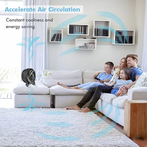 Vista 5 de DR.PREPARE Ventilador de escritorio, ventilador de mesa potente de 20 cm, ventilador pequeño y silencioso de mesita de noche con 2 velocidades