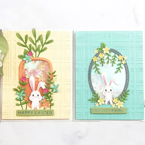 Vista 3 de Troqueles de metal de conejo de Pascua, diseño de animales de conejito de Pascua, huevo, zanahoria, plantillas de troqueles de corte, manualidades