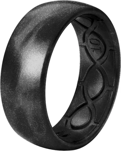 Vista 2 de Groove Life - Anillo de boda de goma transpirable para hombres, de silicona sólida, diseño único, anillo de ajuste cómodo