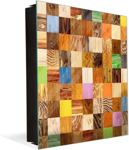 Vista 19 de Concept Crystal Gabinete decorativo de almacenamiento de llaves con tablero blanco de vidrio K10A: pestillo antiguo sin entrada