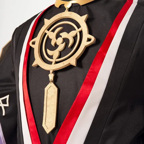 Vista 4 de FINER SHOP Disfraz de cosplay Genshin Impact Scaramouche Cosplay traje de ropa de traje de juego de rol trajes de Halloween - XS