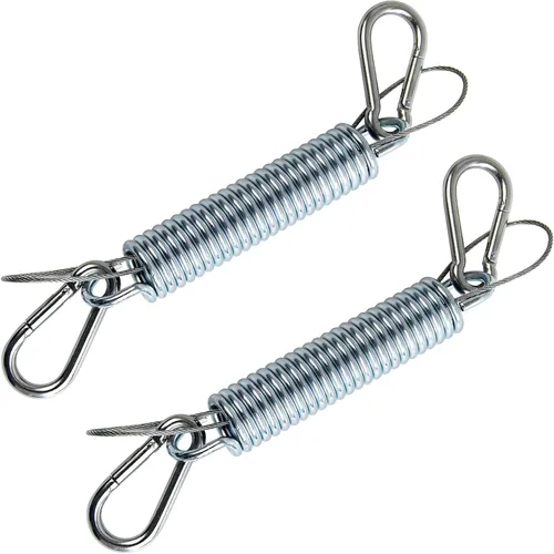 Vista 8 de Muelles oscilantes para porche, capacidad de 700 libras, kit de resorte de acero inoxidable para silla colgante, 2 resortes, 4 mosquetones de gancho