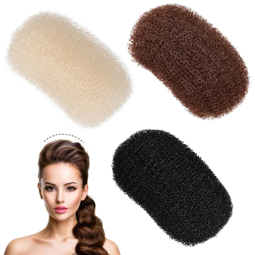 Vista 6 de 3 piezas de esponja para el cabello con volumen y clips de cojín de soplo, herramientas de peinado para mujeres y niñas