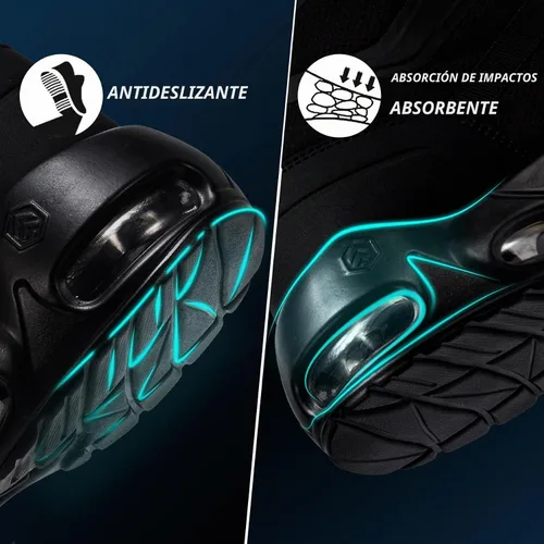 Vista 4 de Botas tácticas militares de los hombres de ancho impermeable 6 Negro