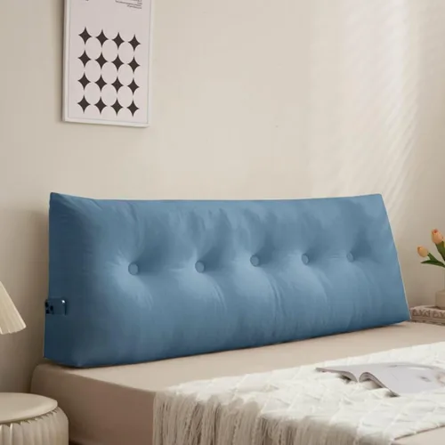 Vista 13 de Almohada triangular grande para cabecero de cama individual XL, almohada de cuña para cabecero de cama, color verde aguamarina, 39 x 4.7 x 15.7