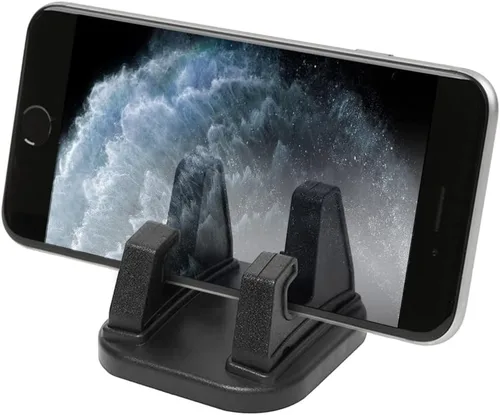Vista 7 de Soporte para teléfono de coche, soporte de teléfono de silicona giratorio de 360° para salpicadero de coche con ranura para cable, compatible
